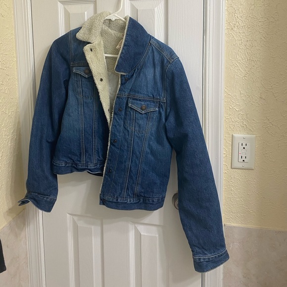 Abercrombie & Fitch Fleece Denim Jacket - Picture 1 of 3